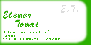 elemer tomai business card